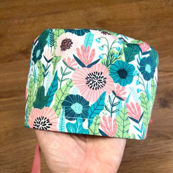 NWOT 10 Scrub Caps Bundle 5 ponytail style + 5 euro style, medical caps - Picture 16 of 16